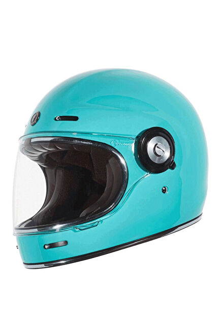 T-1 Newport Turkuaz Unisex Kapalı Motosiklet Kaskı 