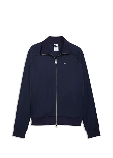 T7 Navy Dik Yaka Erkek Track Ceket