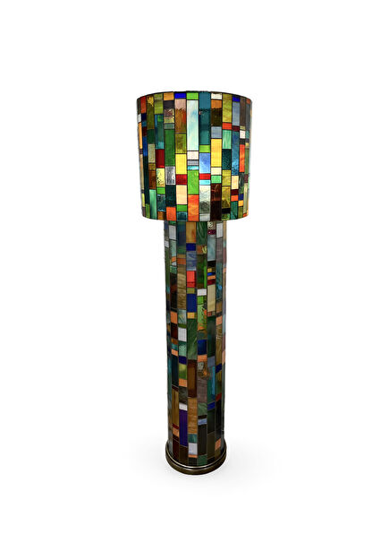 Stained Glass Brass Floor Lamp