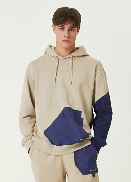 Vizon Indigo Kapüşonlu Garni Detaylı Sweatshirt