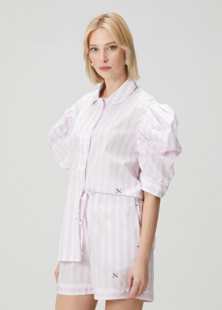Lolita Pink White Striped Shirt
