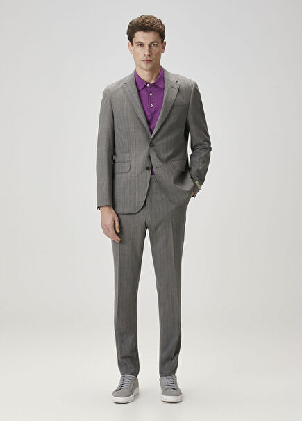 Drop 7 Açık Gri Yün Takım Elbise