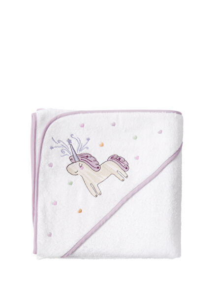 Astra %100 Organik Pamuklu Nakışlı Bebek Havlu Kundak 80 x 80 cm