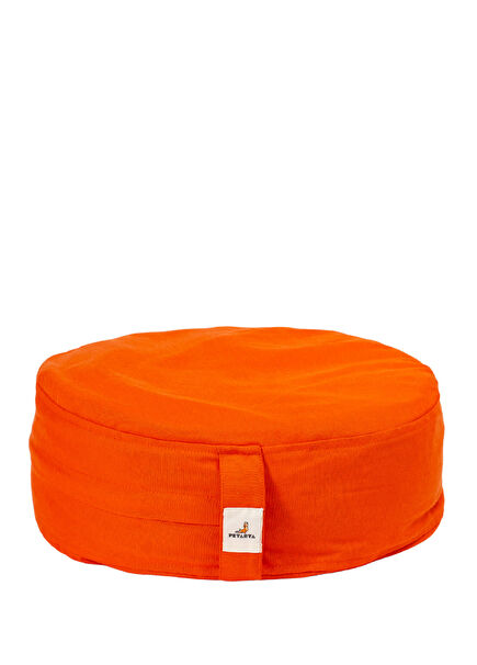 Zafu Turuncu Karabuğday Kabuğu Dolgulu Meditasyon Minderi