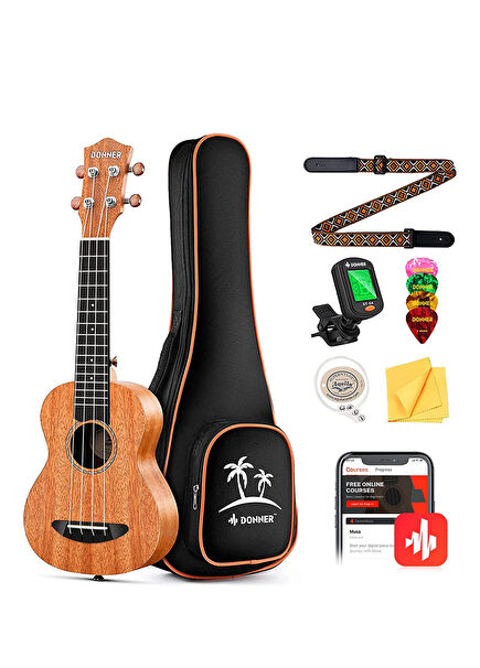 DUC-100 Concert Ukulele Mahogany Ukulele Paketi