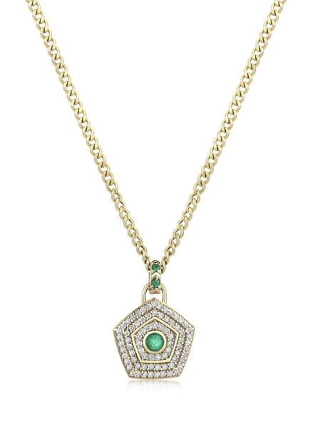 Viluna Emerald Diamond 14K Gold Women's Necklace