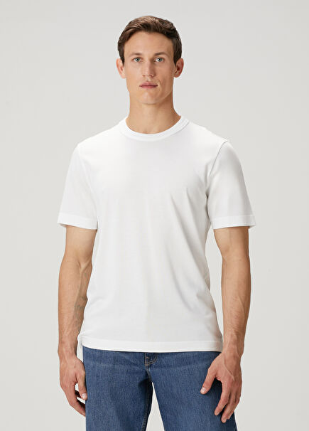 Regular Fit Beyaz Basic T-shirt