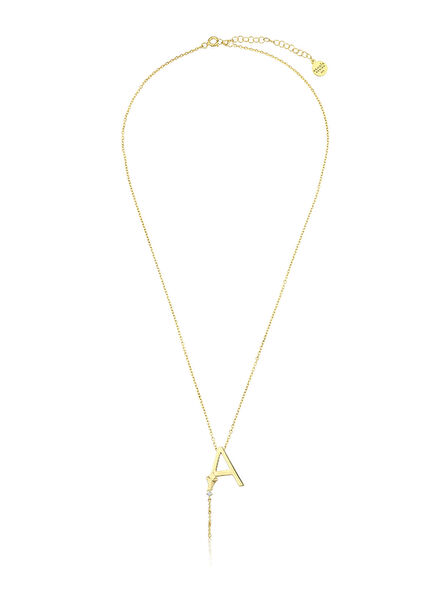 Deniz A Harfi Gold 14 Ayar Altın Kadın Kolye