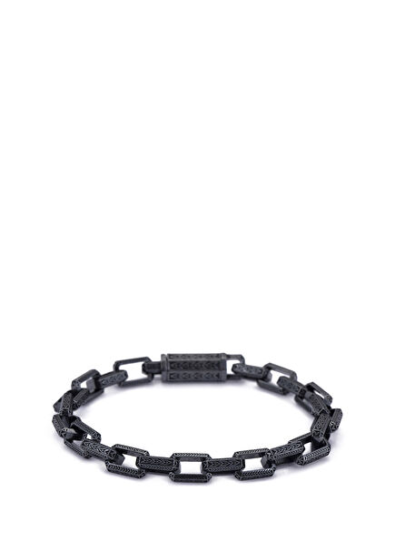 Inlaid Chain Bracelet in Oxide