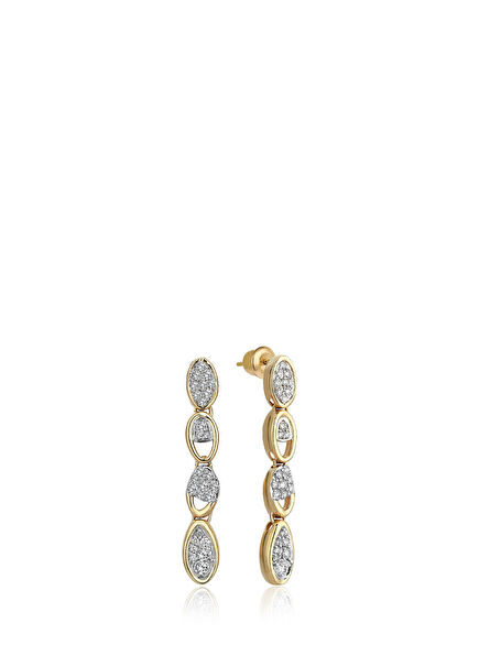 Loops Pırlanta Sallantılı Kadın Altın Küpe