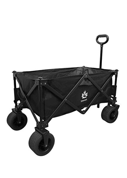 Folding Large Size Transport Camping Shopping Trolley With Brakes And Wide Wheels