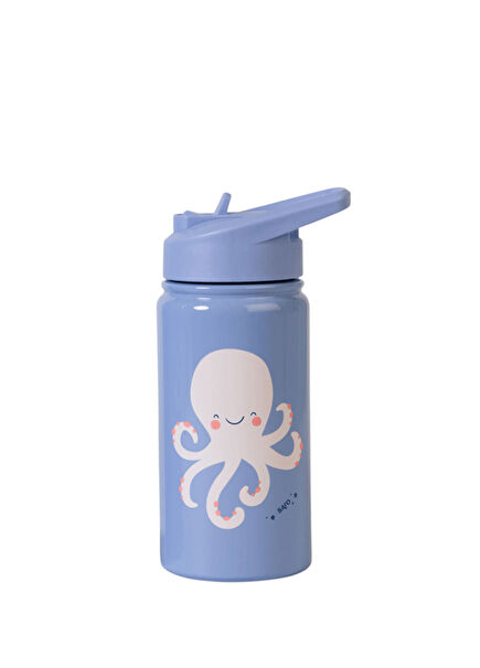 Ocean Mavi Paslanmaz Çelik Pipetli Termos Suluk 350 ml