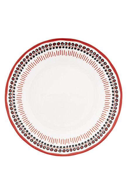 Holiday Collection Red Porcelain Serving Plate