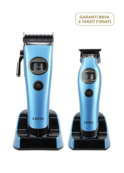 FNDSACKSSET011 Light Blue Hair and Beard Clipper Set