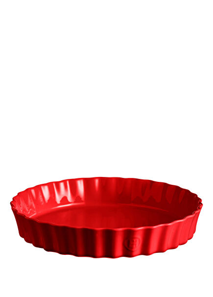 Kırmızı Seramik Yuvarlak Tart Börek Fırın Kabı 32 cm