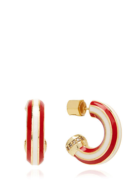 Red Enamel Women's Hoop Earrings