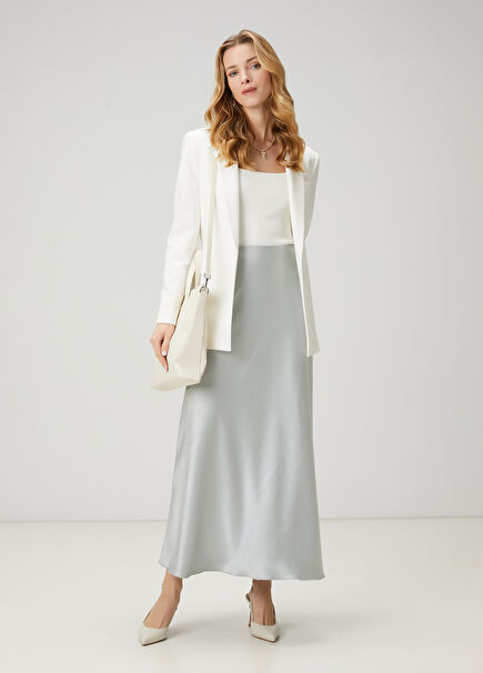 Mint Maxi Satin Skirt