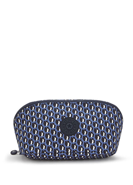 Mirko Blue Patterned Medium Makeup Bag