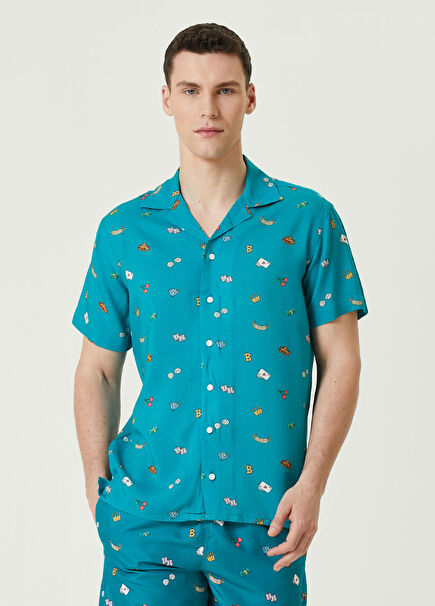 Relaxed Fit Gamble Petrol Gömlek