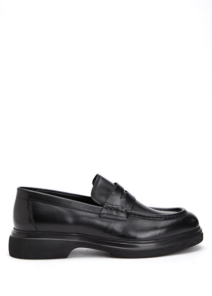 Black Men's Leather Loafer