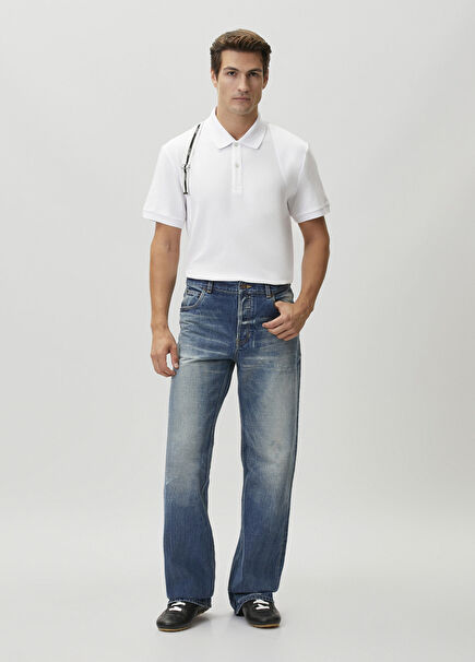 Relaxed Fit Lacivert Jean Pantolon