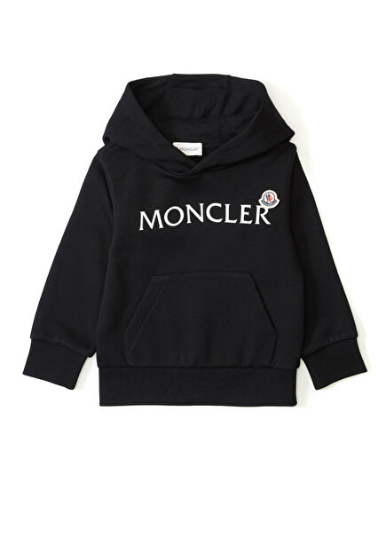 Siyah Kapüşonlu Erkek Çocuk Sweatshirt