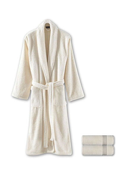 Sicilia Cream Color 100% Cotton 3-Piece Terry Robe Set