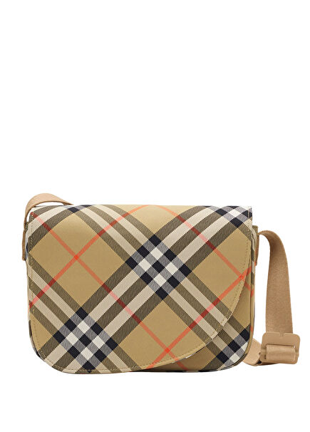 Check Messenger Beige Girls' Shoulder Bag