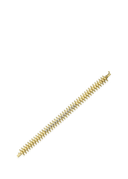 Baguette Cara Full Pav√© Diamond Women's Gold Brac