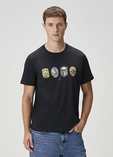 Figür Patchli Organik Pamuk T-shirt