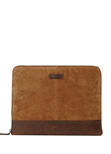 Brown Tan Men's Leather Briefcase