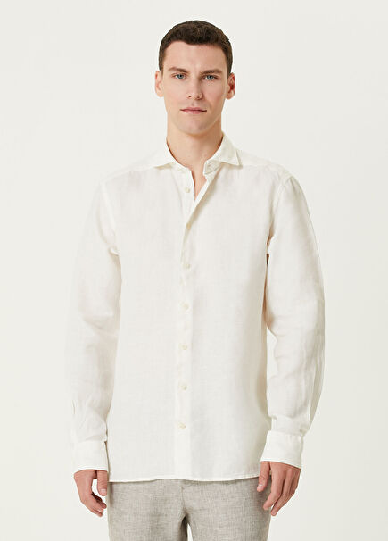 Beyaz Keten Gömlek