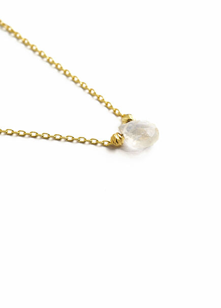 Aytaşı Haziran Doğum Taşı 925 Ayar Gümüş Üzeri 18 Ayar Altın Kaplama Kadın Kolye