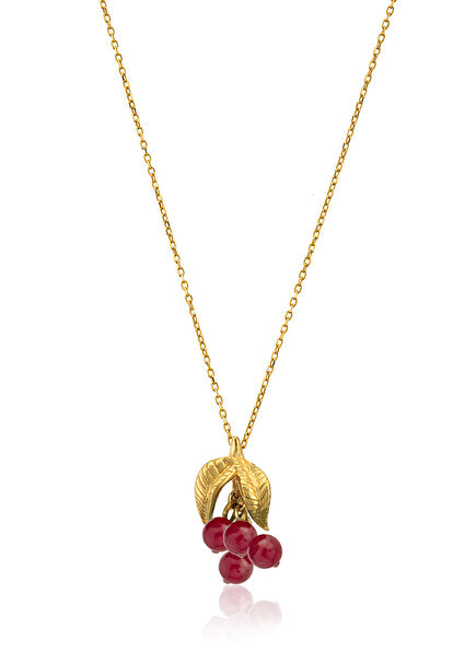 Lea Yarı Değerli Taşlı 24 Ayar Altın Kaplama Kadın Kolye