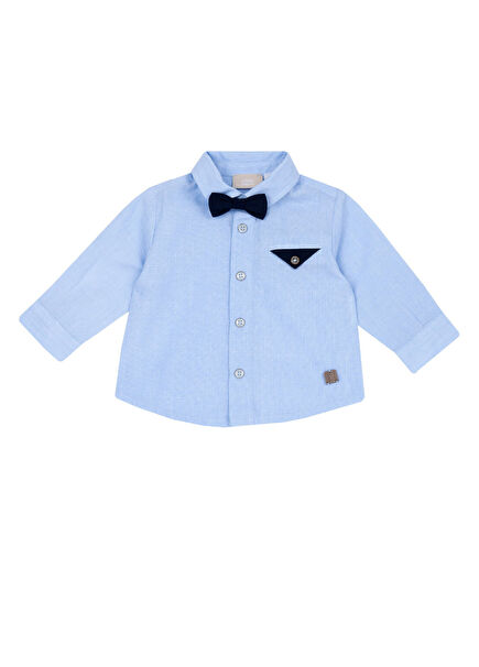 Blue Bow Tie Long Sleeve Baby Boy Shirt