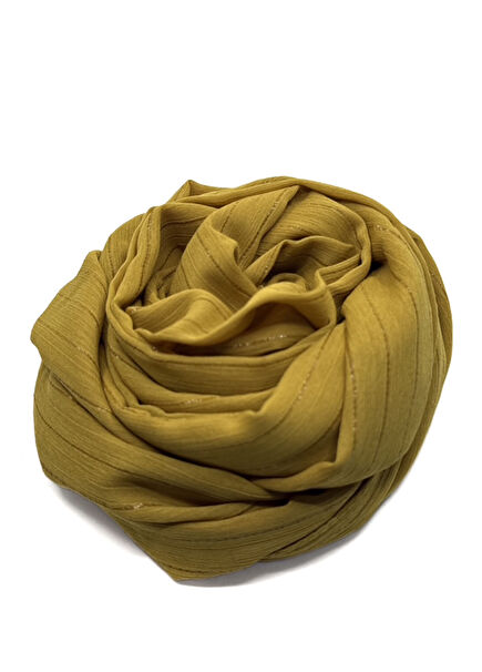 Oil Green Glitter Stripe Detailed Women's Shawl