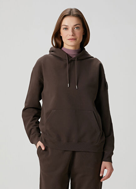 Wander Kahverengi Kapüşonlu Sweatshirt