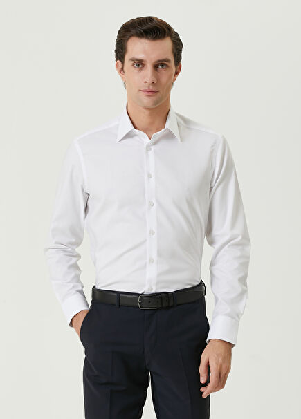 Comfort Fit Beyaz Oxford Gömlek