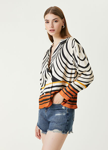 Ecru Patterned Shirt