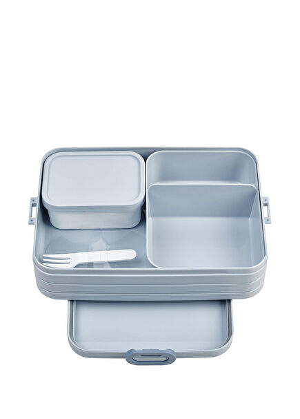 Bento Lunch Box Take A Break Large Partitioned Blue Plastic Portable Food Container
