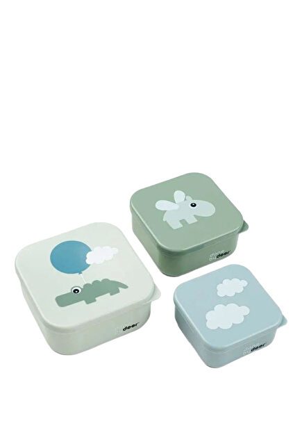 Happy Clouds Green 3-Piece Storage Container