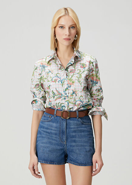 Çok Renkli Desenli Gömlek