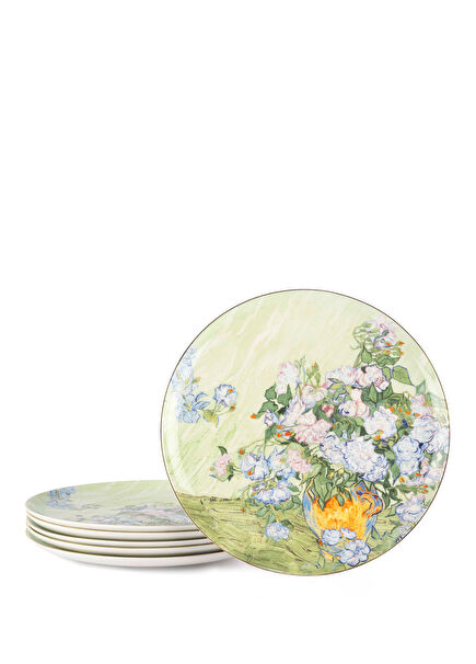 Monet Colored Porcelain 6-Piece Serving Plate 27 cm
