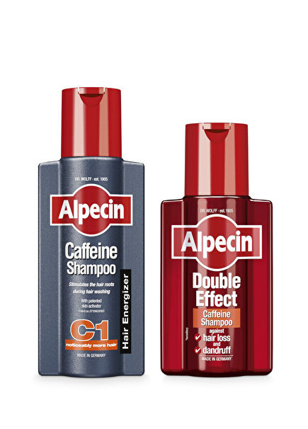 C1 Kafein İçeren Dökülme Karşıtı Şampuan 250 ml + Kafein İçeren Dökülme ve Kepek Karşıtı Şampuan 200 ml 2'li Set
