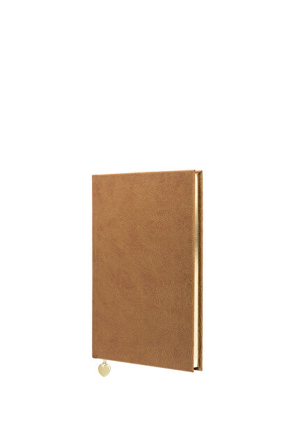 Taba Deri Sert Kapaklı Çizgili Defter