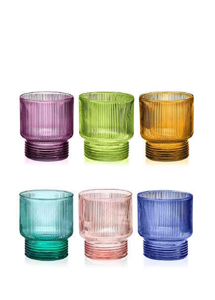 Todo Modo Renkli Cam 6'lı Bardak Seti