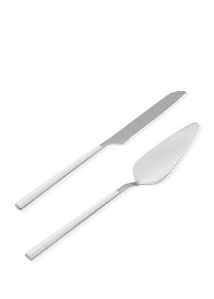 Bianco Gümüş Çelik 2'li Pasta Servis Seti