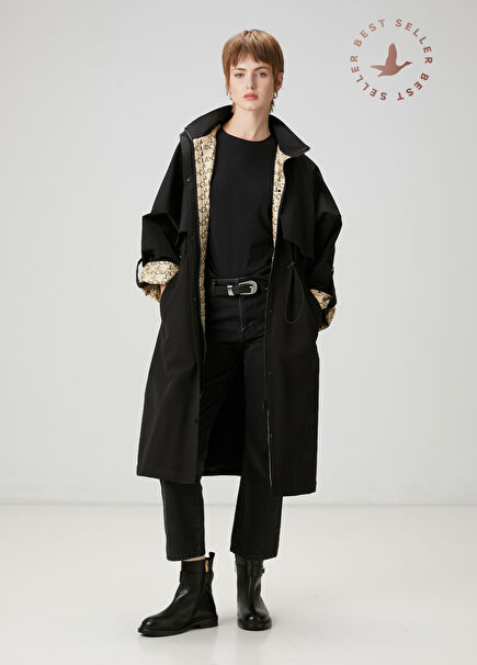 Black Hooded Overcoat