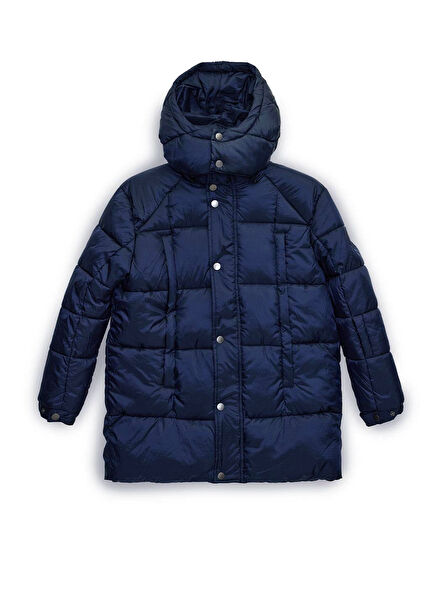 Navy Boys' Hooded Coat