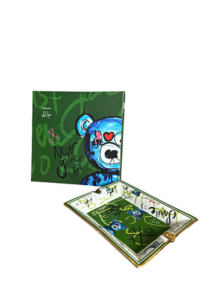 Pop Art Green Ashtray